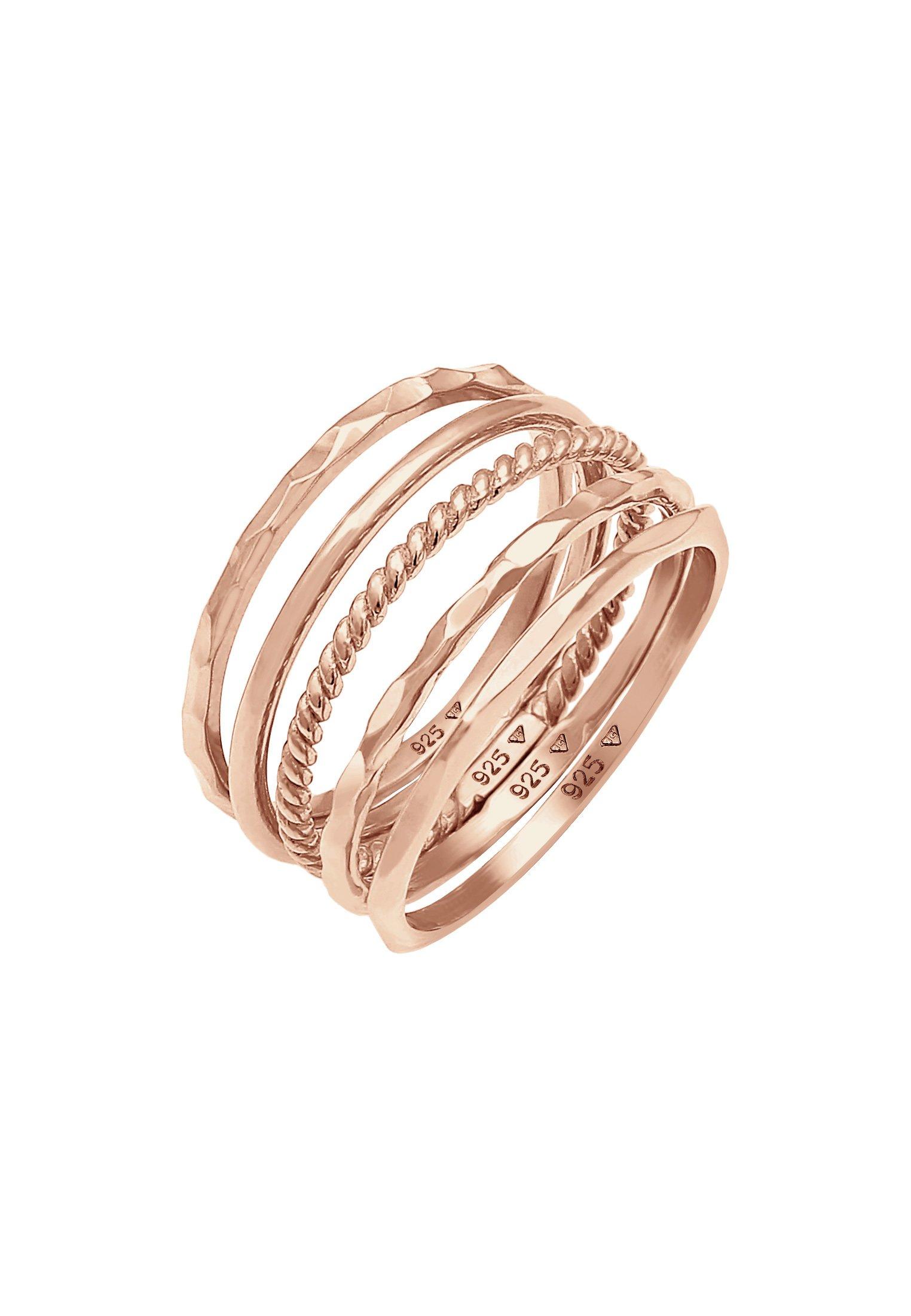 Image of Ring 5er Set Basic Damen Goldrosa 60mm