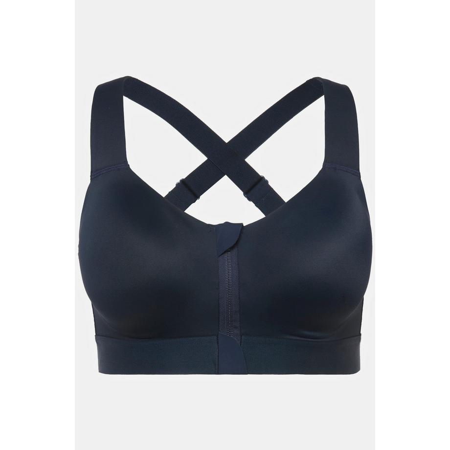 Ulla Popken Soutien-gorge de sport Fermeture éclair Bretelles croisées  