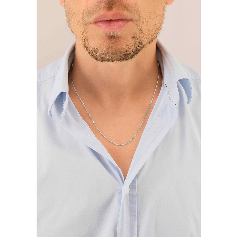 MUAU Schmuck  Collier Panzer Weissgold 375, 1.6mm, 55cm 