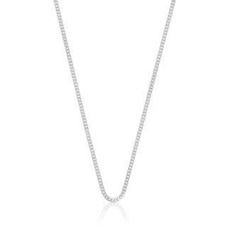 MUAU Schmuck  Collier gourmette or blanc 375, 1.6mm, 55cm 