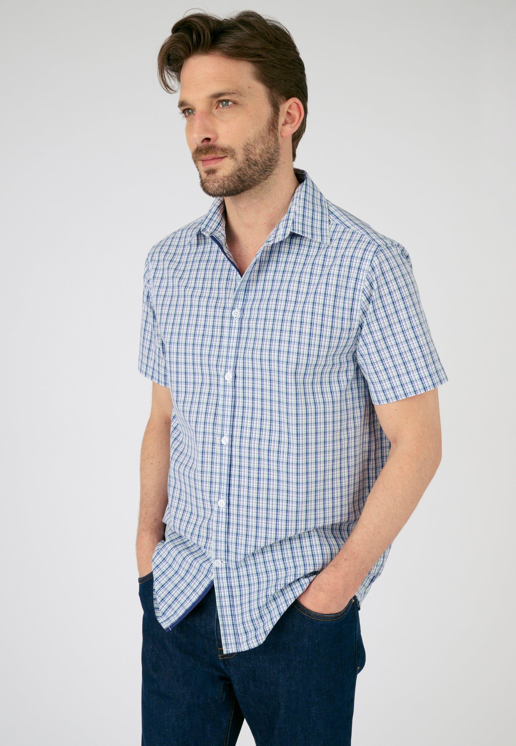 Image of Hemd Aus Reiner Baumwollpopeline. Unisex Blau 47-48