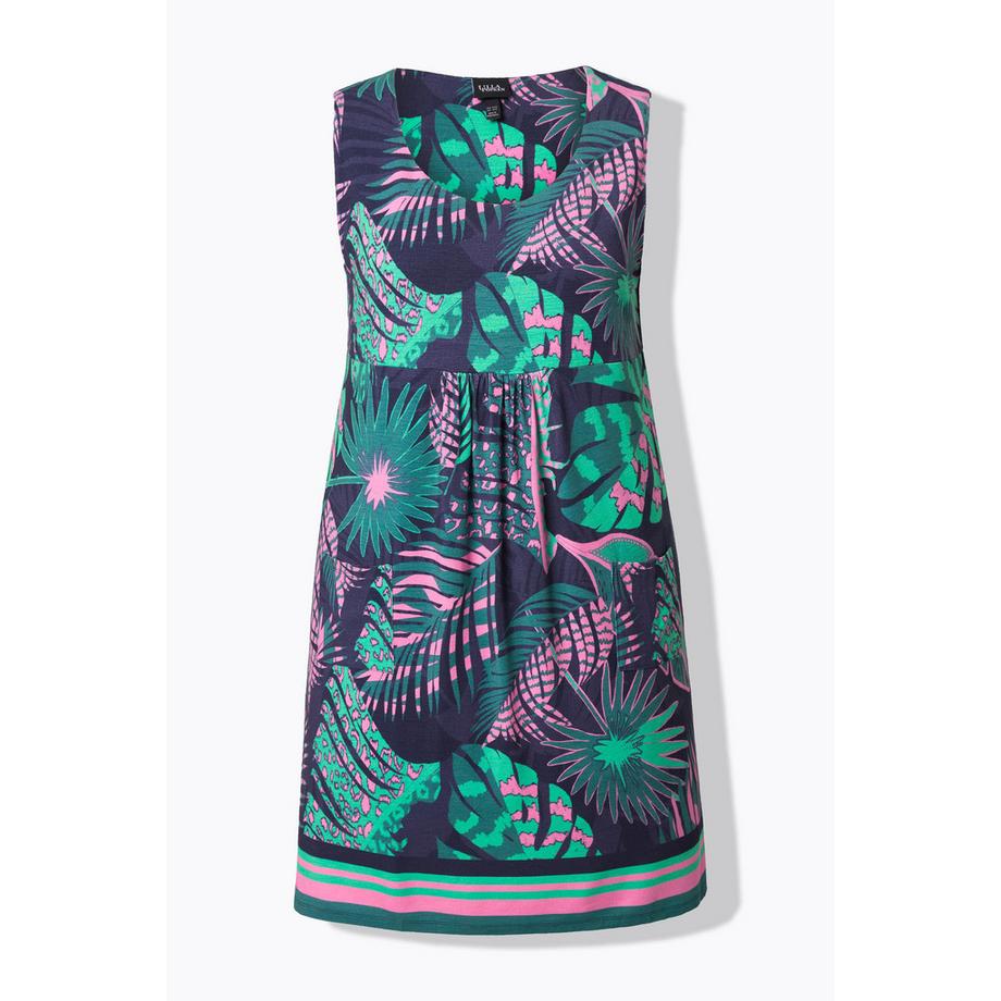 Ulla Popken Abito in jersey stampato senza maniche linea ad A  