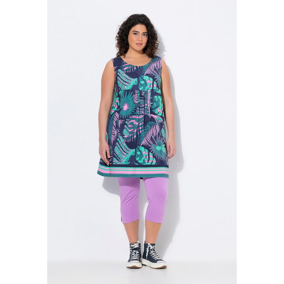 Ulla Popken Abito in jersey stampato senza maniche linea ad A  