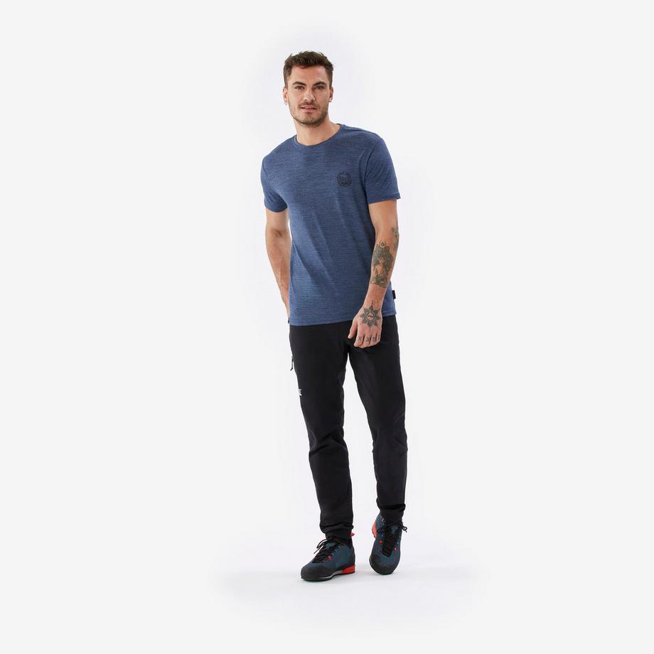 FORCLAZ  T-shirt uomo maniche corte backpacking - travel 500 merino 