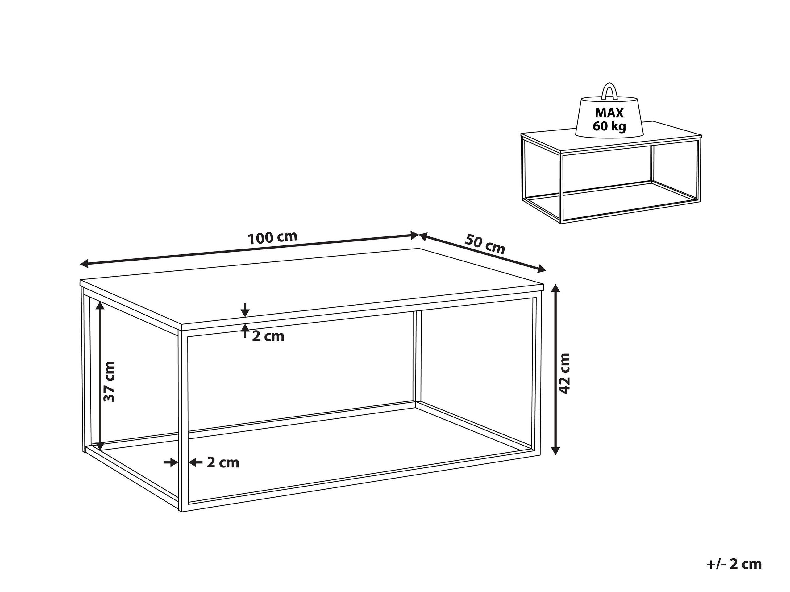 Beliani Table basse en Verre Glamour MEDORA  