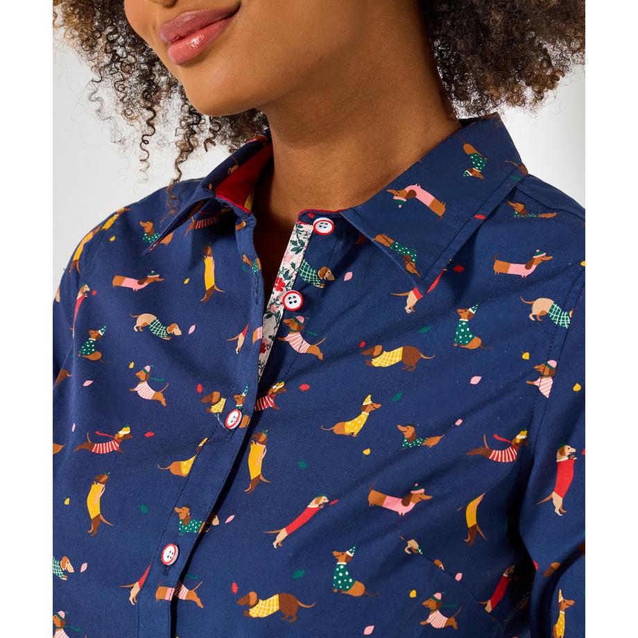 Joe Browns Camicia di Cotone Motivo Bassotto  