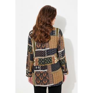 Ulla Popken Camicia Maniche Lunghe Mix Fantasie Collo Camicia  