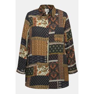 Ulla Popken Camicia Maniche Lunghe Mix Fantasie Collo Camicia  