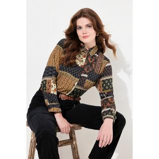 Ulla Popken Camicia Maniche Lunghe Mix Fantasie Collo Camicia  
