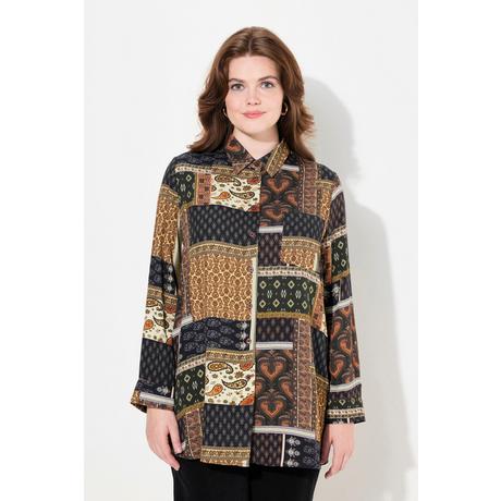 Ulla Popken Camicia Maniche Lunghe Mix Fantasie Collo Camicia  