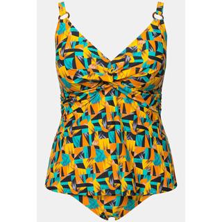 Ulla Popken  Tankini, imprimé abstrait, bonnets souples, matière recyclée 