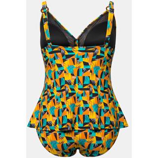 Ulla Popken  Tankini, imprimé abstrait, bonnets souples, matière recyclée 