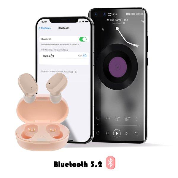 Avizar  Bluetooth 5.2 Kopfhörer mit Box Hellrosa 