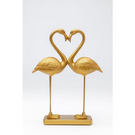 KARE Design Figura déco Flamingo Love oro 39  