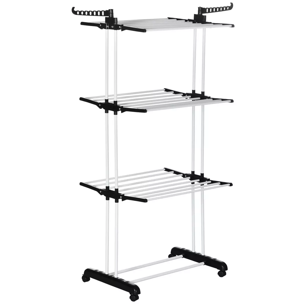 HOMCOM - Wäscheständer, One Size, Schwarz