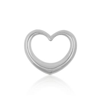 Pendentif coeur balancé or blanc 750, 23x20mm