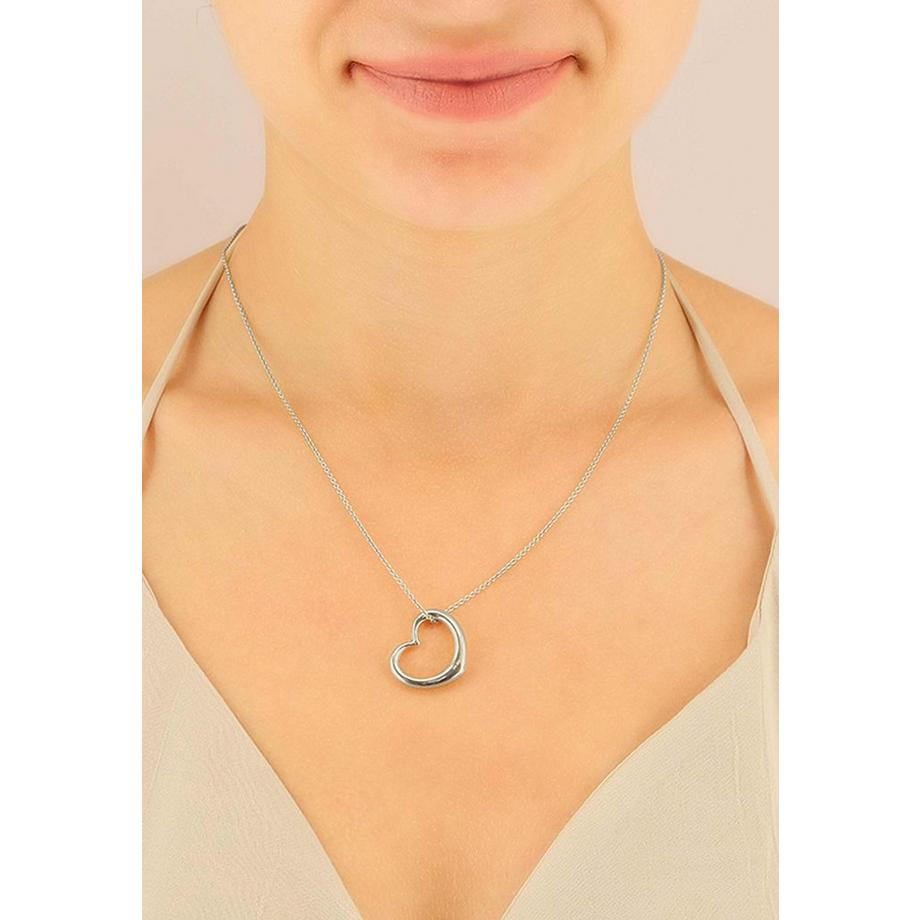 MUAU Schmuck  Anhänger swinging heart Weissgold 750, 23x20mm 