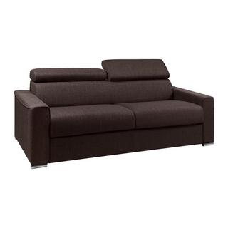 Vente-unique Schlafsofa 4-Sitzer - Liegefläche mit Lattenrost: 160 cm - Matratze: 22 cm mit Memory Schaum - Stoff - Braun - VIZIR  