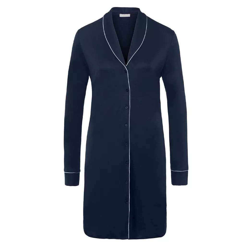 HANRO Nachthemd Natural Comfort azul oscuro | M