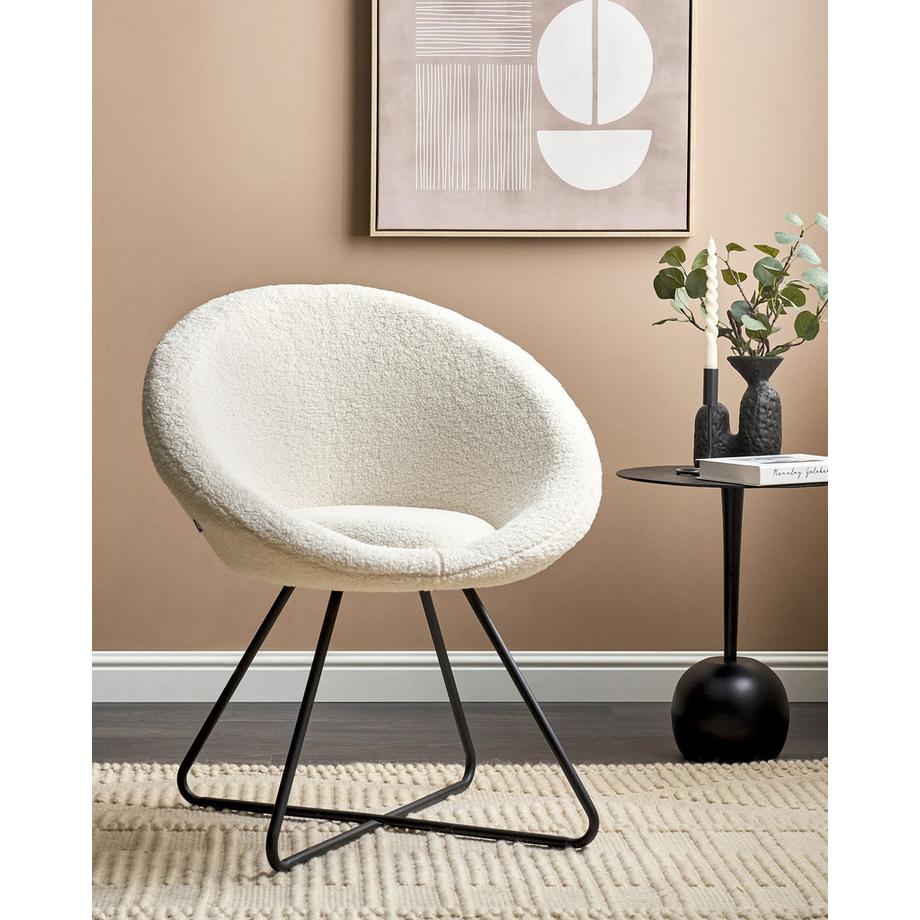 Beliani Chaise de salle à manger en Bouclé Rétro FLOBY II  