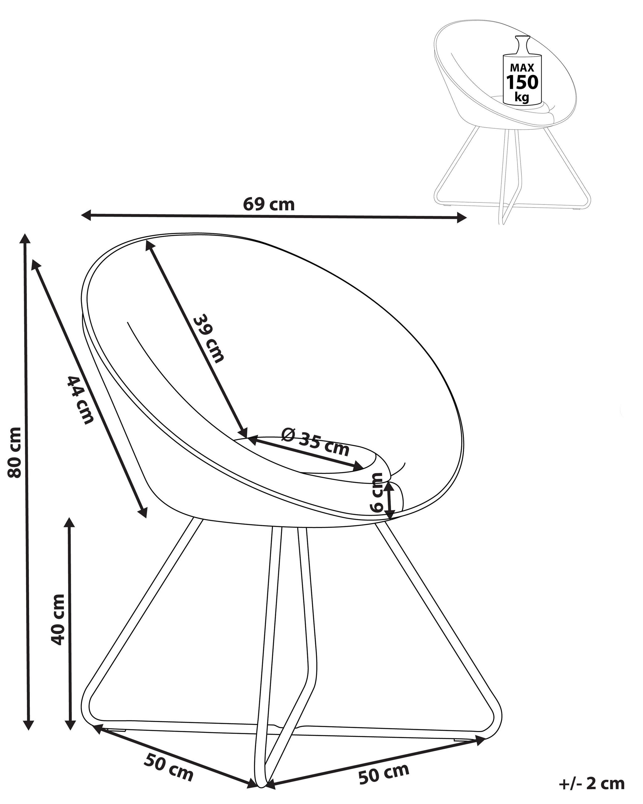 Beliani Chaise de salle à manger en Bouclé Rétro FLOBY II  