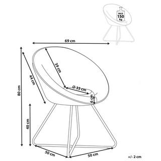 Beliani Chaise de salle à manger en Bouclé Rétro FLOBY II  