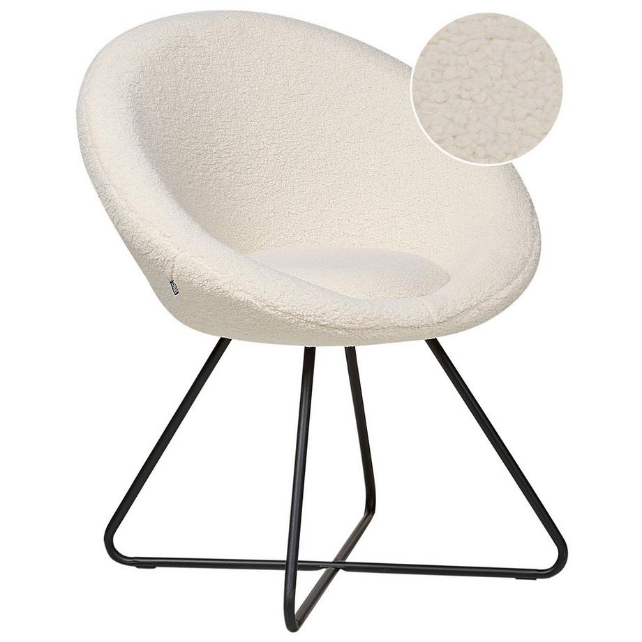 Beliani Chaise de salle à manger en Bouclé Rétro FLOBY II  