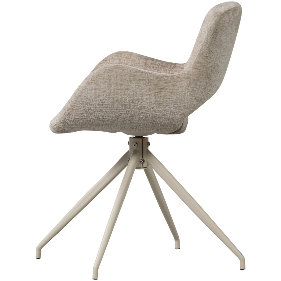 mutoni Chaise de salle à manger Eliva velours structuré sable (lot de 2)  