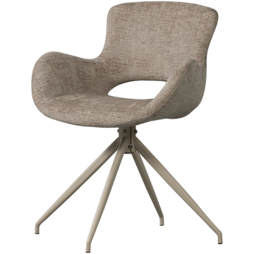 Chaise de salle à manger Eliva velours structuré sable (lot de 2)