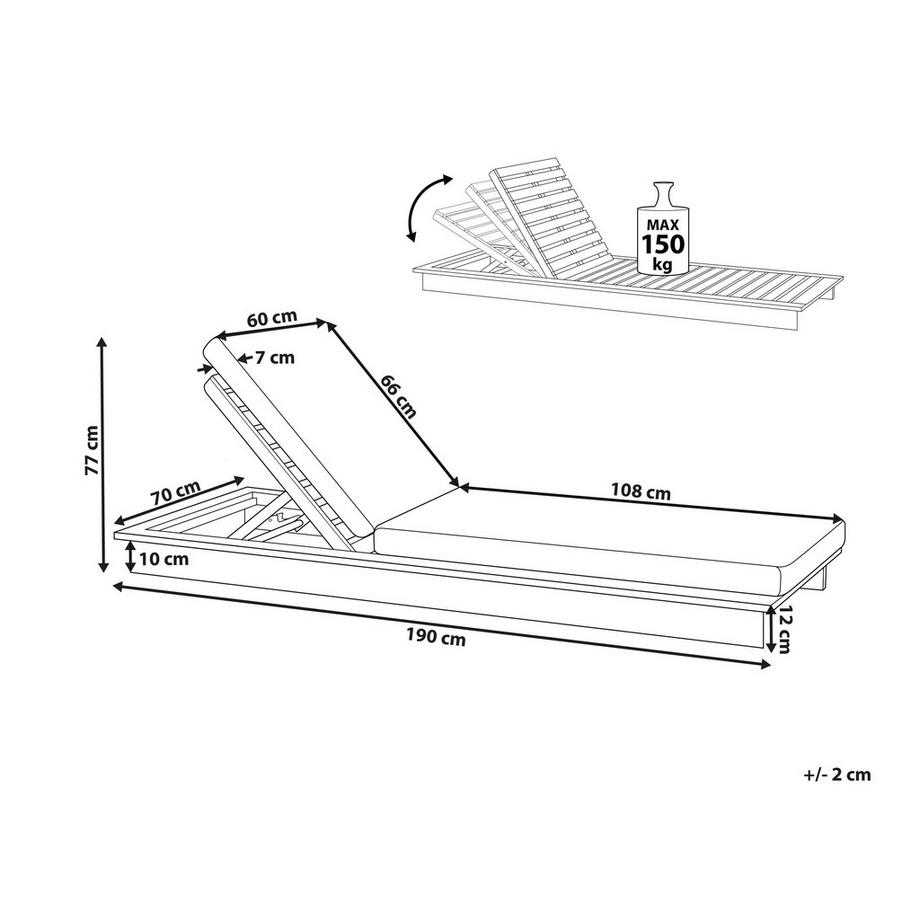 Beliani Transat avec coussin en Acacia Traditionnel GRANARI  