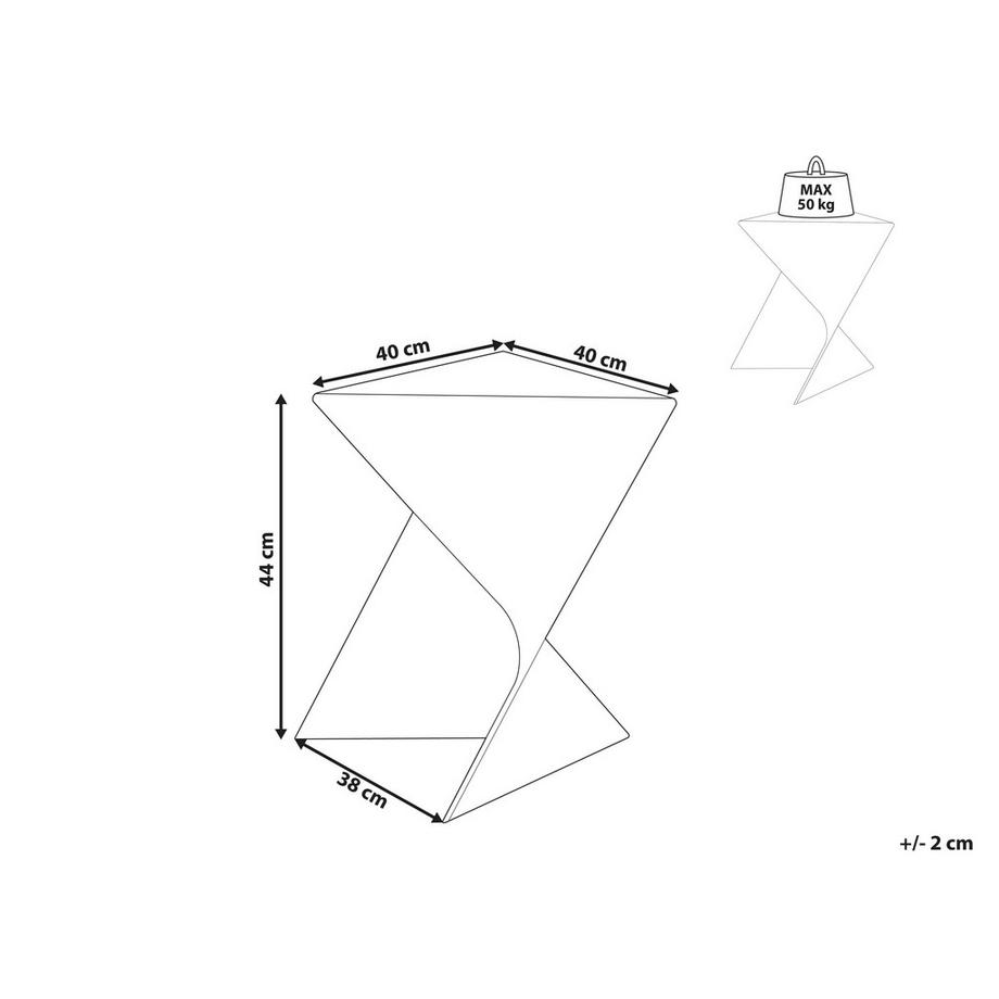 Beliani Beistelltisch aus Kunststoff Retro PECOS  