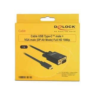 DeLock  DeLOCK 85261 cavo e adattatore video 1 m USB tipo-C VGA (D-Sub) Nero 