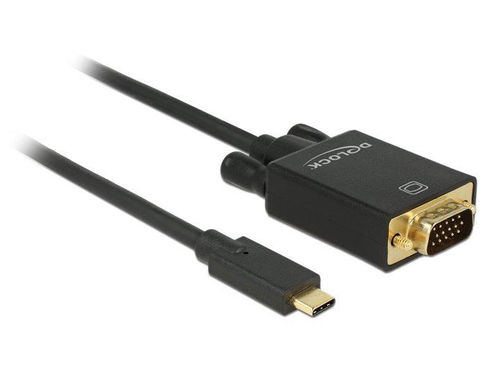 DeLock  DeLOCK 85261 cavo e adattatore video 1 m USB tipo-C VGA (D-Sub) Nero 