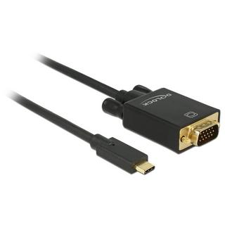 DeLock  DeLOCK 85261 Videokabel-Adapter 1 m USB Typ-C VGA (D-Sub) Schwarz 