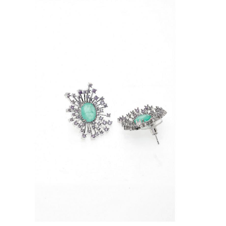 AVANT-GARDE PARIS  Helllila Schneeflocken-Oval-Steckerohrringe 