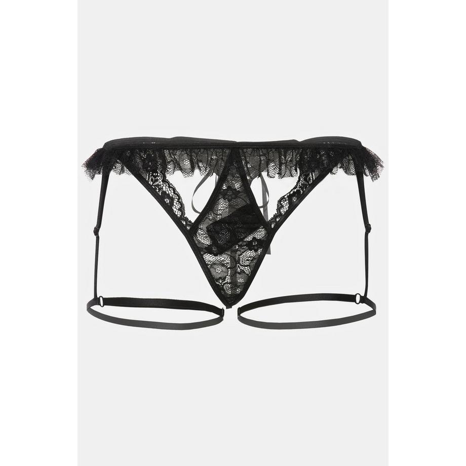 Ulla Popken String en dentelle avec bas amovibles  