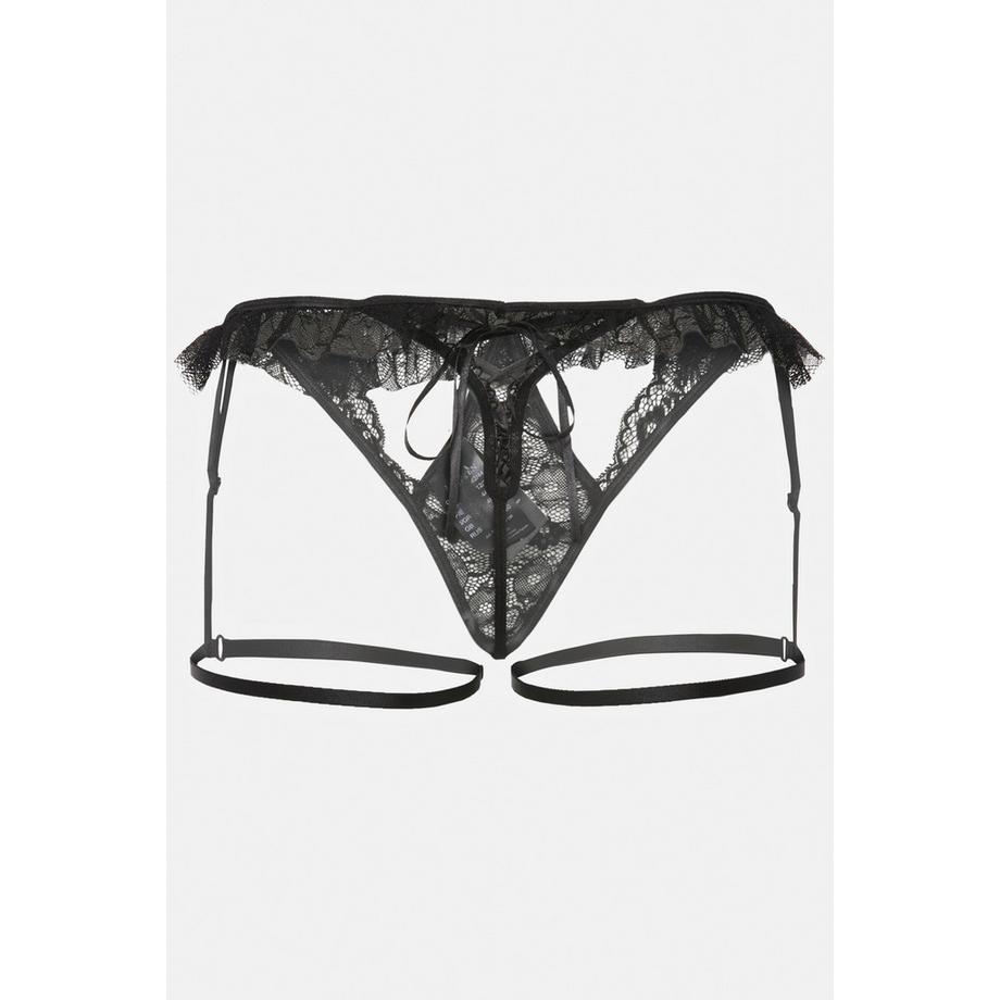 Ulla Popken String en dentelle avec bas amovibles  