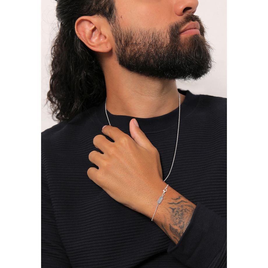 Kuzzoi  Ensemble de Bijoux Kette Armband Kordel Basic 925 Silber 