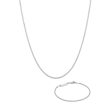 Ensemble de Bijoux Kette Armband Kordel Basic 925 Silber
