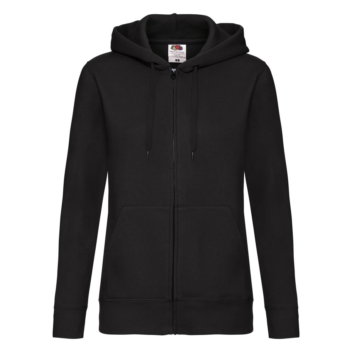 Image of Premium Hoodie Mit Durchgehendem Reißverschluss Damen Schwarz 42