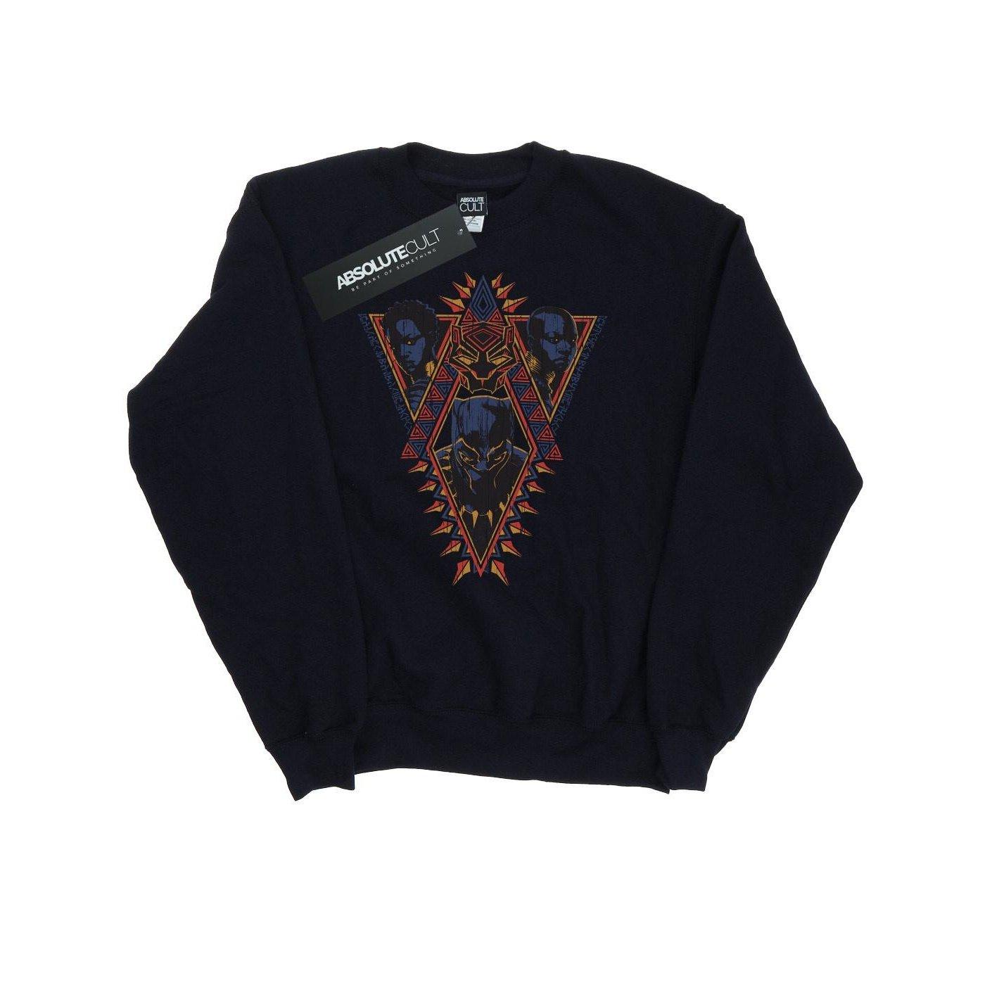 Image of Black Panther Tribal Heads Sweatshirt Damen Schwarz L