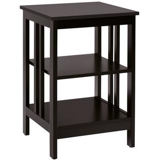 Northix 3 Ebene II-förmig Nachttisch Beistelltisch mit Regal & Stauraum 40 x 40 x 61 cm Kaffee  