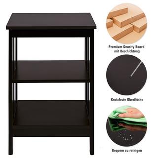 Northix 3 Ebene II-förmig Nachttisch Beistelltisch mit Regal & Stauraum 40 x 40 x 61 cm Kaffee  