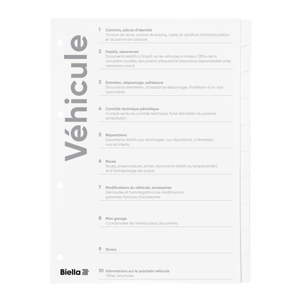 Image of Kartonregister Fahrzeug, Teilung 1-10 - X 10 Unisex Weiss A4