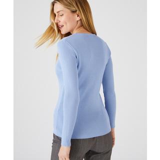 Damart  Rippenpullover mit Rundhalsausschnitt aus 50 % Merinowolle 