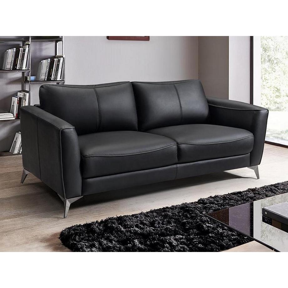 Vente-unique Canapé 3 places en cuir passepoil BATUCO  