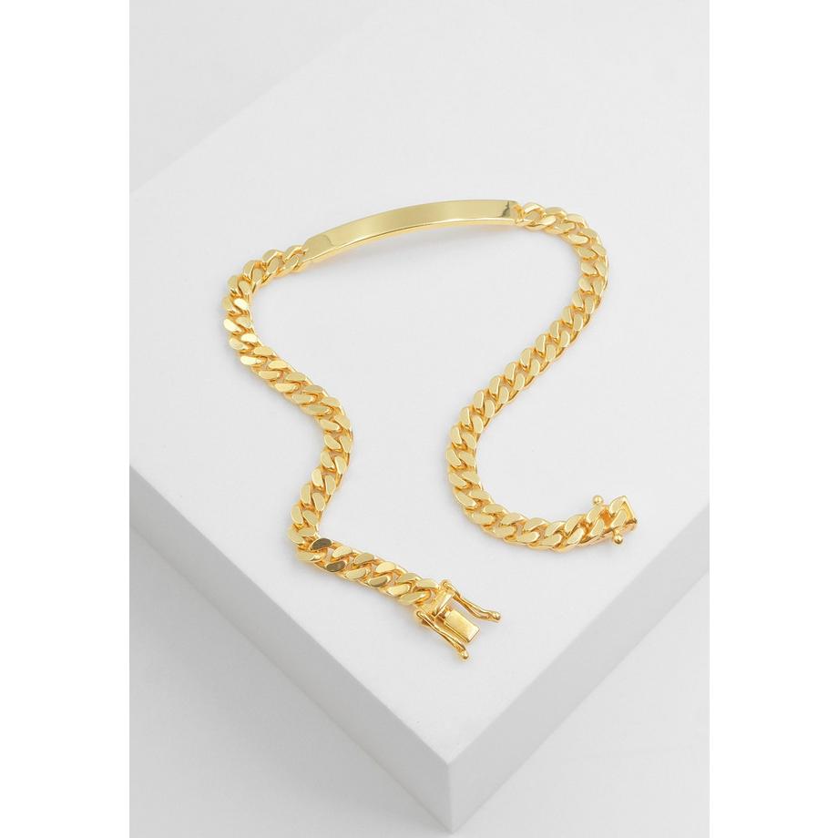 MUAU Schmuck  ID-Bracelet Panzer Gelbgold 750, 4.1mm, 20cm 