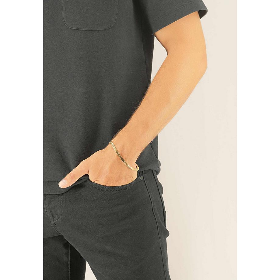 MUAU Schmuck  ID-Bracelet Panzer Gelbgold 750, 4.1mm, 20cm 