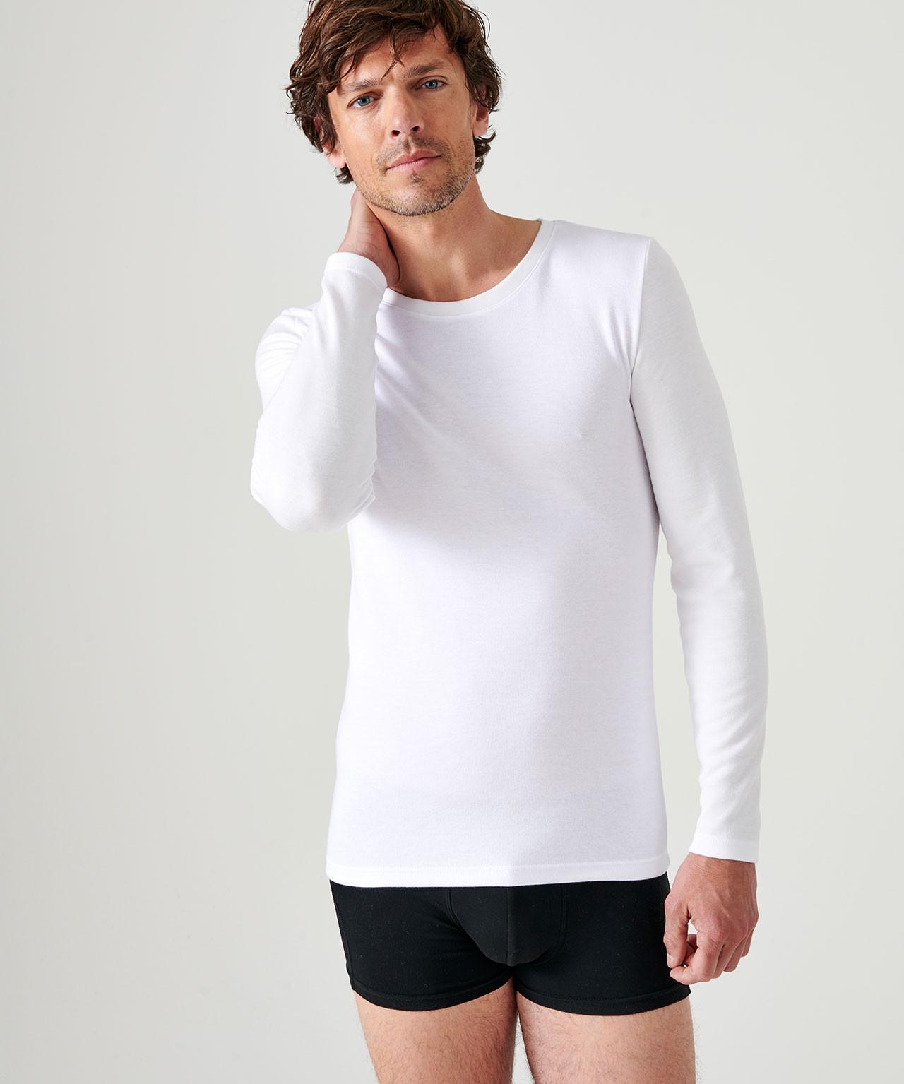 Image of Langärmeliges Shirt, Wärmegrad Medium 3. Herren Weiss S