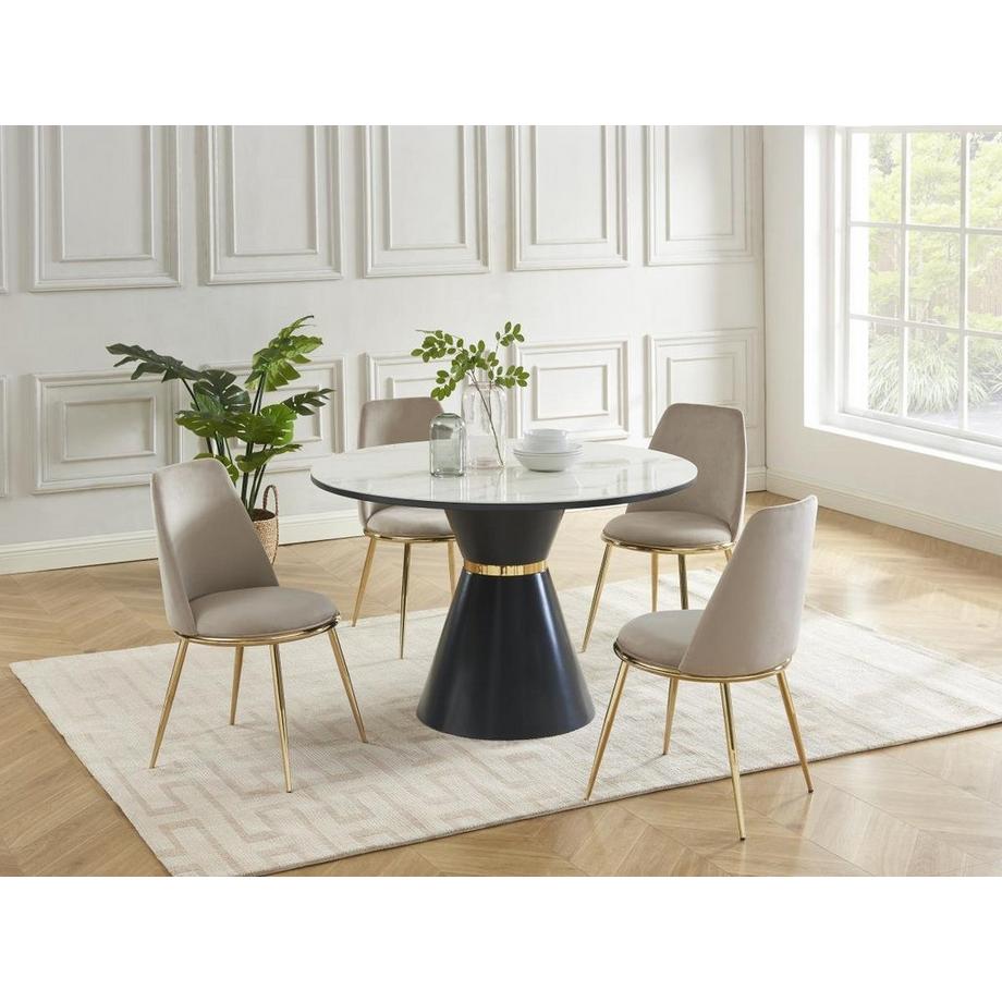 PASCAL MORABITO Sedia in Velluto e Metallo dorato Beige - Lotto di 6 - NEBINA di Pascal MORABITO  